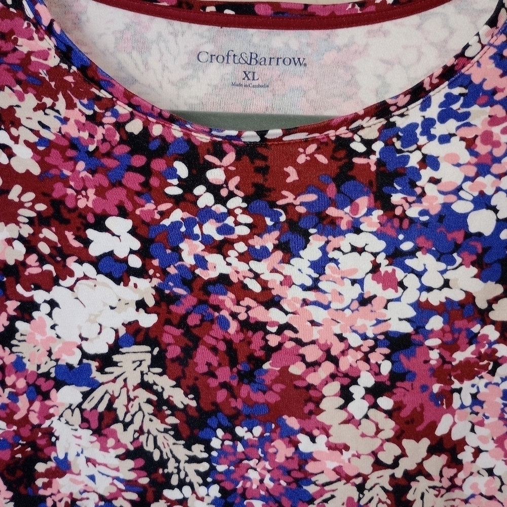 Croft & Barrow floral blouse/Top size XL - Picture 4 of 8
